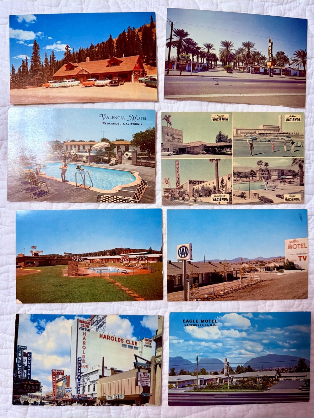 Vintage Motel Travel Postcards Lot of 8 1950s 1960s